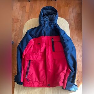 Abercrombie & Fitch men small CLIMATE TECH JACKET (red and navy) good condition